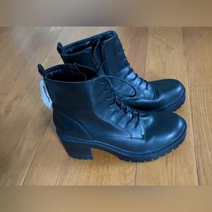 Rock & Candy Hadria Women's Heel Boots Black Side Zipper Lace Size 8.5